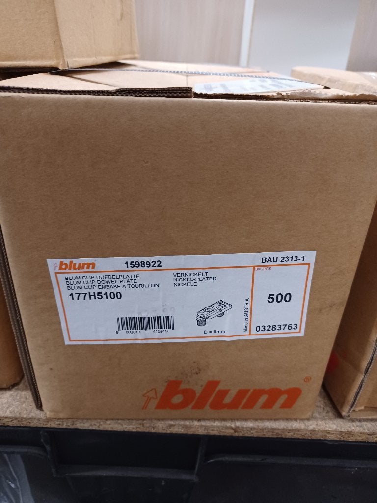 BLUM Montageplaatjes 177H5100, Doe-het-zelf en Bouw, Ophalen, Nieuw, Overige typen
