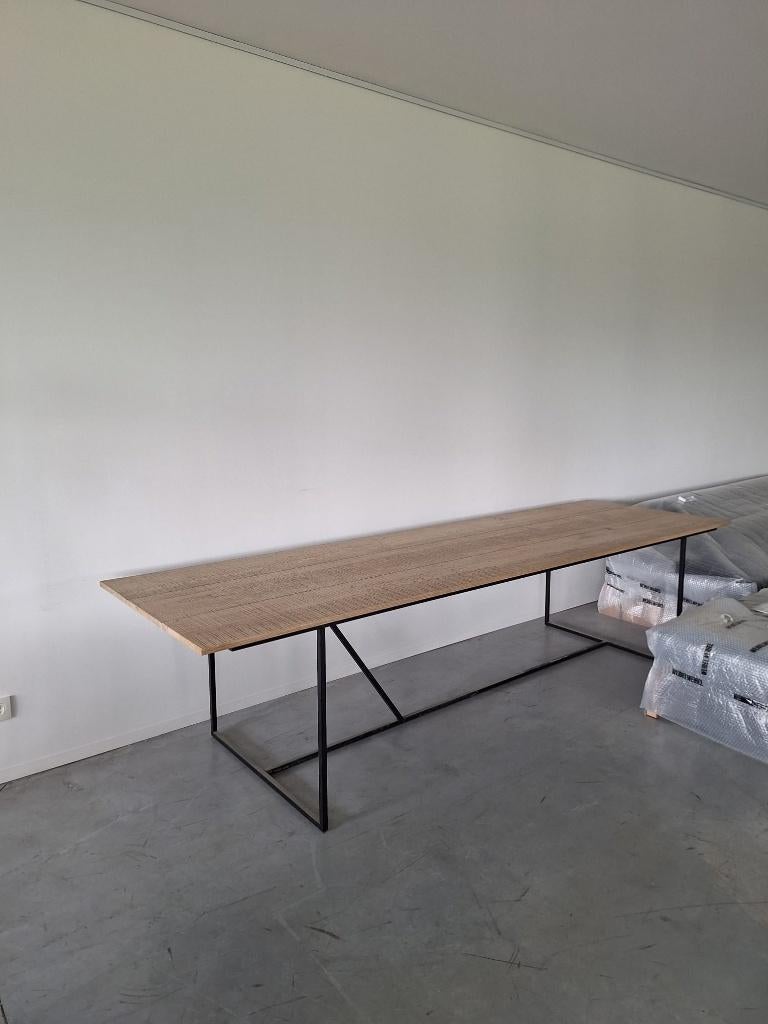 HEERENHUIS - TAFEL MESA NERO - METAAL & EIK 300 X 90, Huis en Inrichting, Tafels | Eettafels, Ophalen, 50 tot 100 cm, Eikenhout