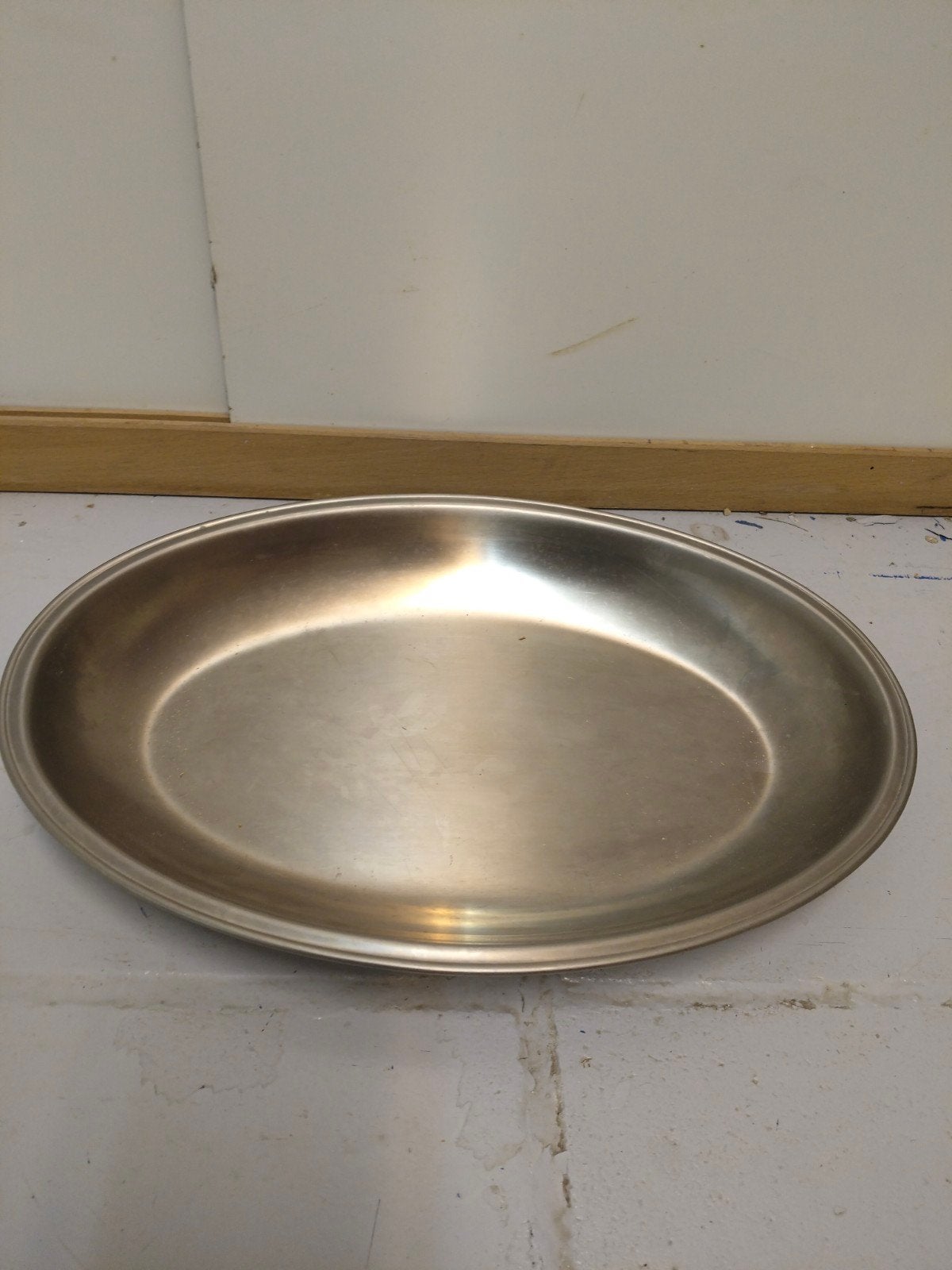 Guy Degrenne 19 10 roestvrijstalen ovale serveerschaal 34 cm, Huis en Inrichting, Keuken | Servies, Ophalen