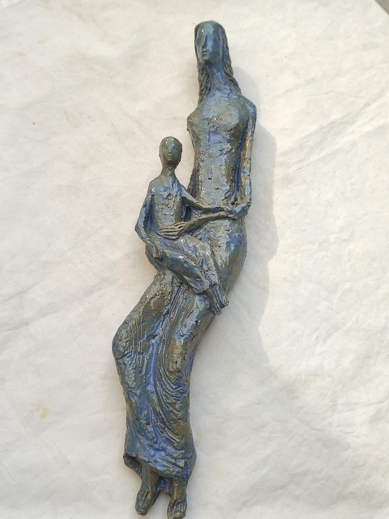Grote keramiek sculptuur - moeder en kind, Antiek en Kunst, Antiek | Keramiek en Aardewerk, Ophalen of Verzenden