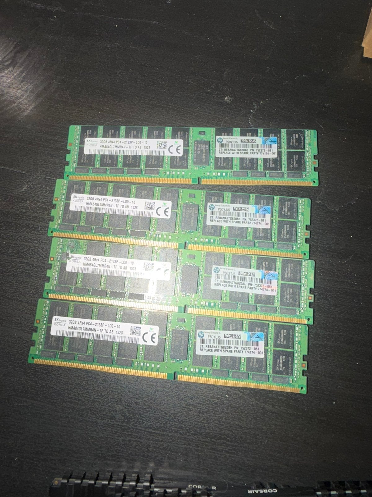 Set van 4x32 gig DDR4 ECC ram, Enlèvement, Comme neuf, DDR4