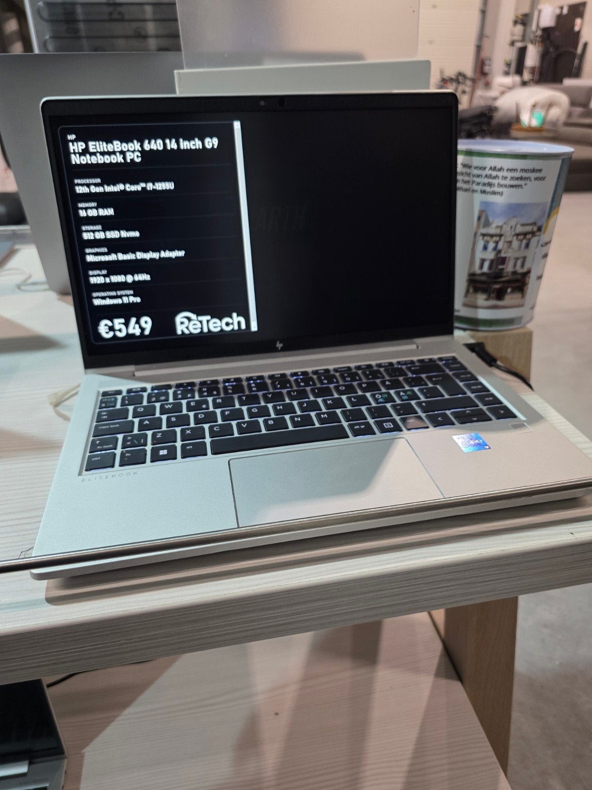 HP EliteBook 640 G9 (SSD i7-12TH/16 Go/512 Go) - Comme neuf, Hp, Enlèvement ou Envoi, Comme neuf, Info@retech9.be