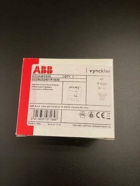 Differentieel 4 polig 63A 30mA Type A, Doe-het-zelf en Bouw, Ophalen, Nieuw, ABB, Aardlekschakelaar