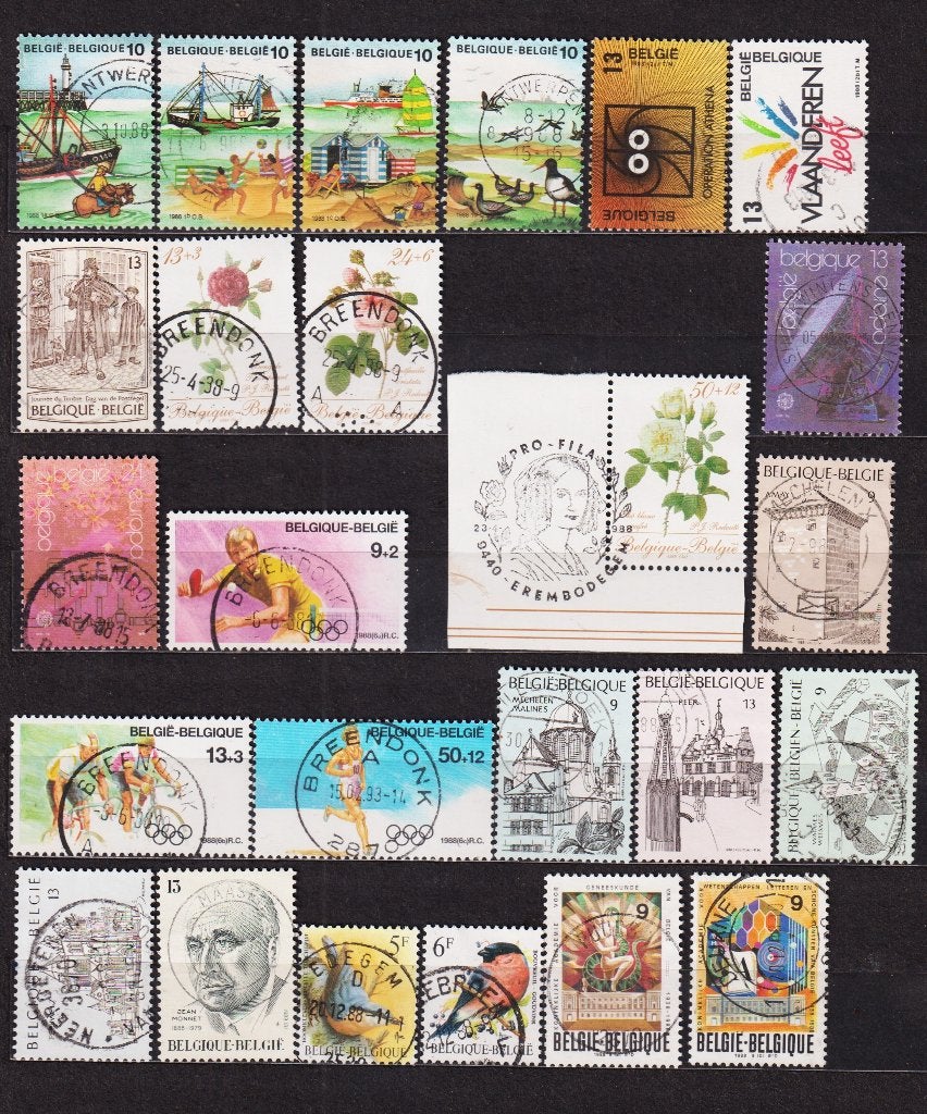 Belgique 1988 année complète Oblitéré, Envoi, Affranchi, Oblitéré