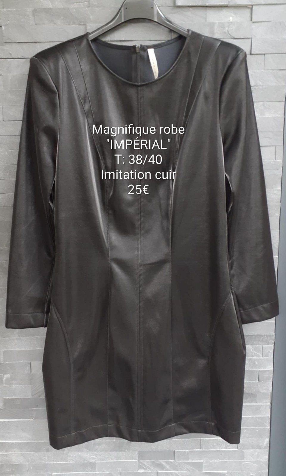 ROBE " IMPÉRIAL" T: 38/40 ( imitation cuir), Vêtements | Femmes, Taille 38/40 (M), Au-dessus du genou, IMPERIAL, Comme neuf