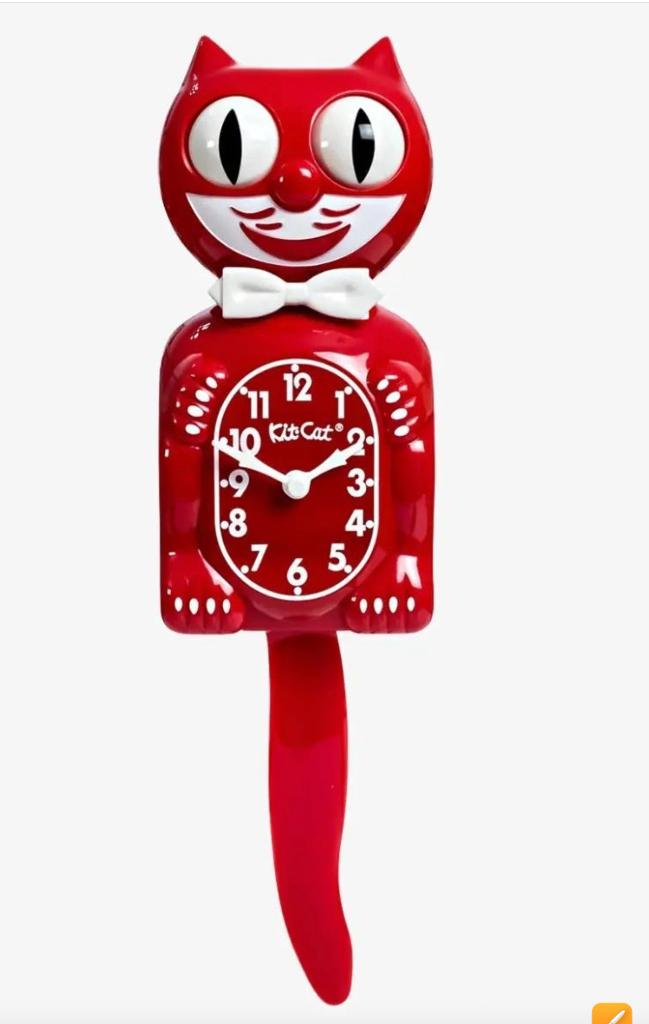 Retro Kit-Cat klok Katten poes cat wandklok clock kado idee, Ophalen of Verzenden, Nieuw, Wandklok