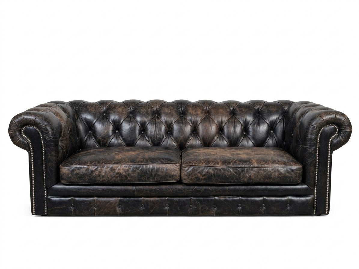 Chesterfield, Ophalen, Gebruikt, Driepersoons, Leer