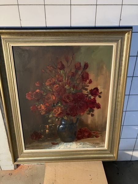 peinture 85x99 roses dans une vase par Henri Joseph Pauwels, Enlèvement