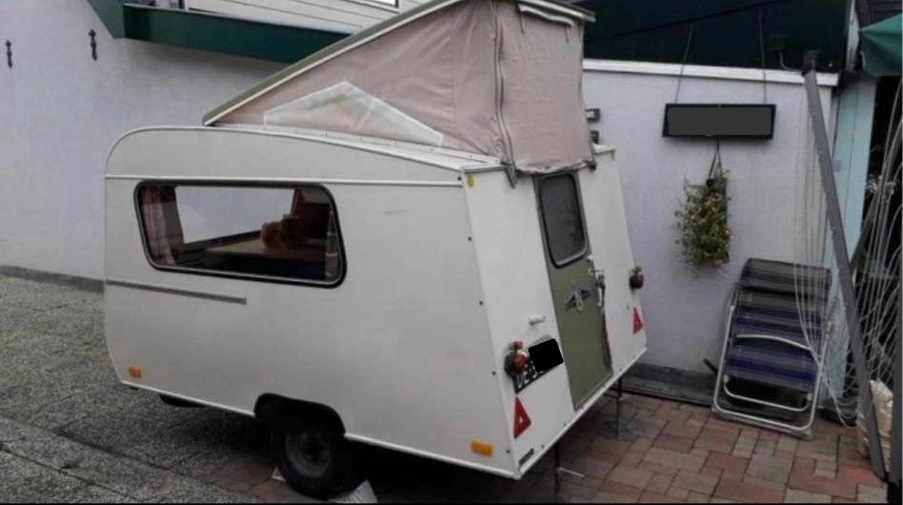 Leuke oldtimer vintage retro caravan Kip Kuiken 1965 300 kg, Caravans en Kamperen, Standaardzit, Kip, Lengtebed, Tot en met 3
