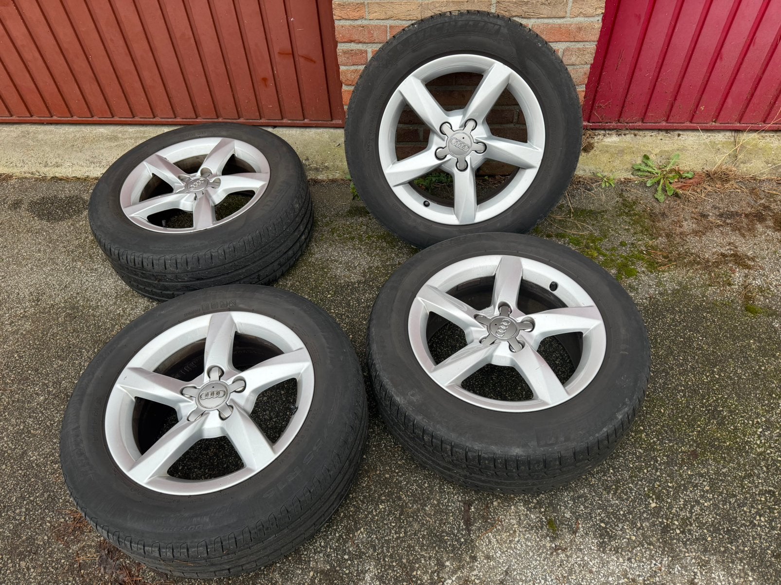 Origineel Audi velgen 5x112 225/55 R16 W95 met 4 seizoen 5mm, Auto-onderdelen, Banden en Velgen, Ophalen, Gebruikt, 16 inch, Banden en Velgen