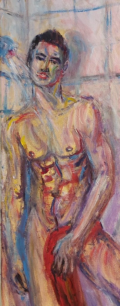 Belle peinture sur toile « The Shower » _ Steven Dag, Antiquités & Art, Art | Peinture | Moderne, Enlèvement ou Envoi, Peinture acrylique