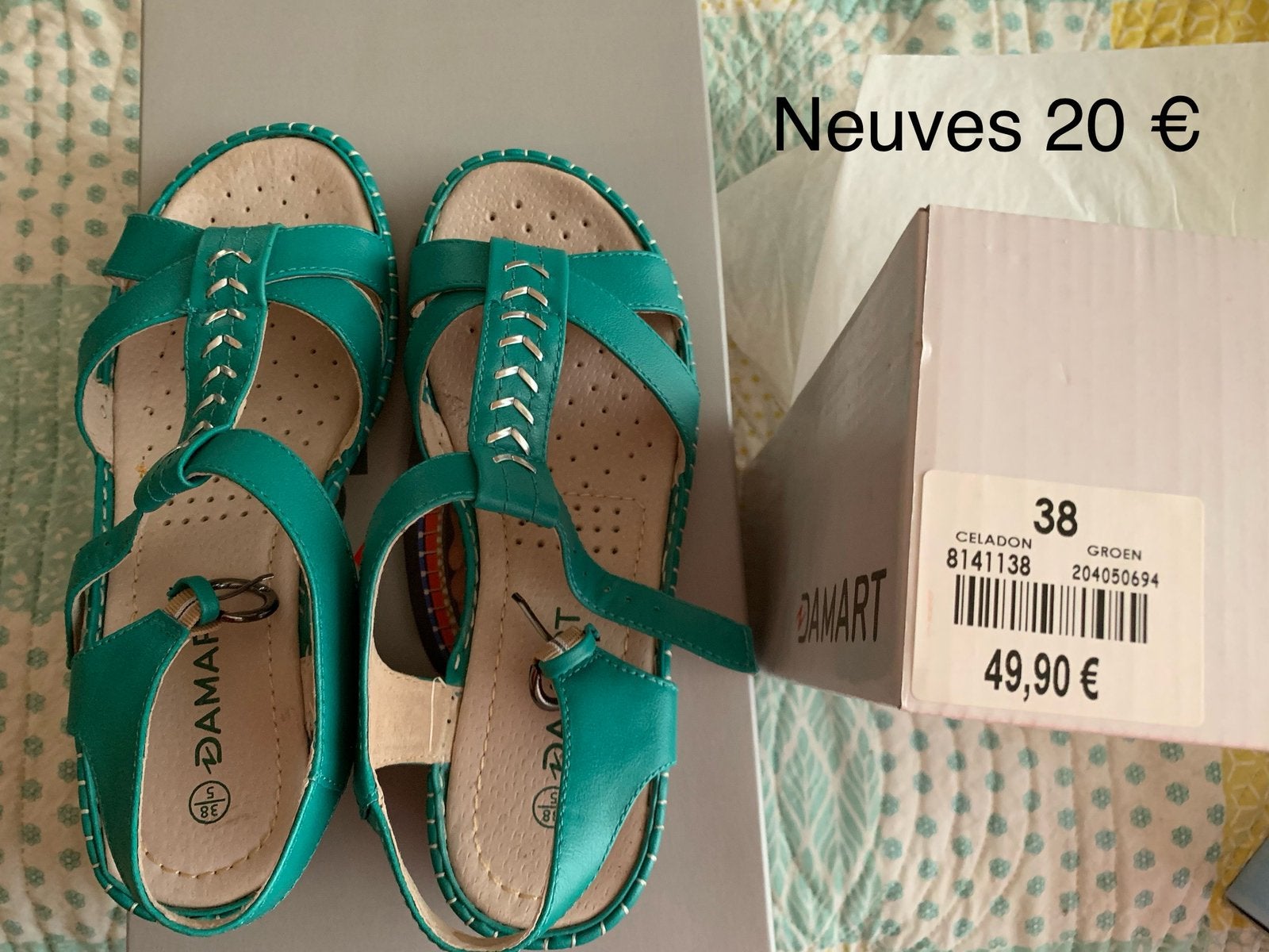 Sandales DAMART neuves, Vêtements | Femmes, Neuf, Sandales et Mûles, Vert, Enlèvement