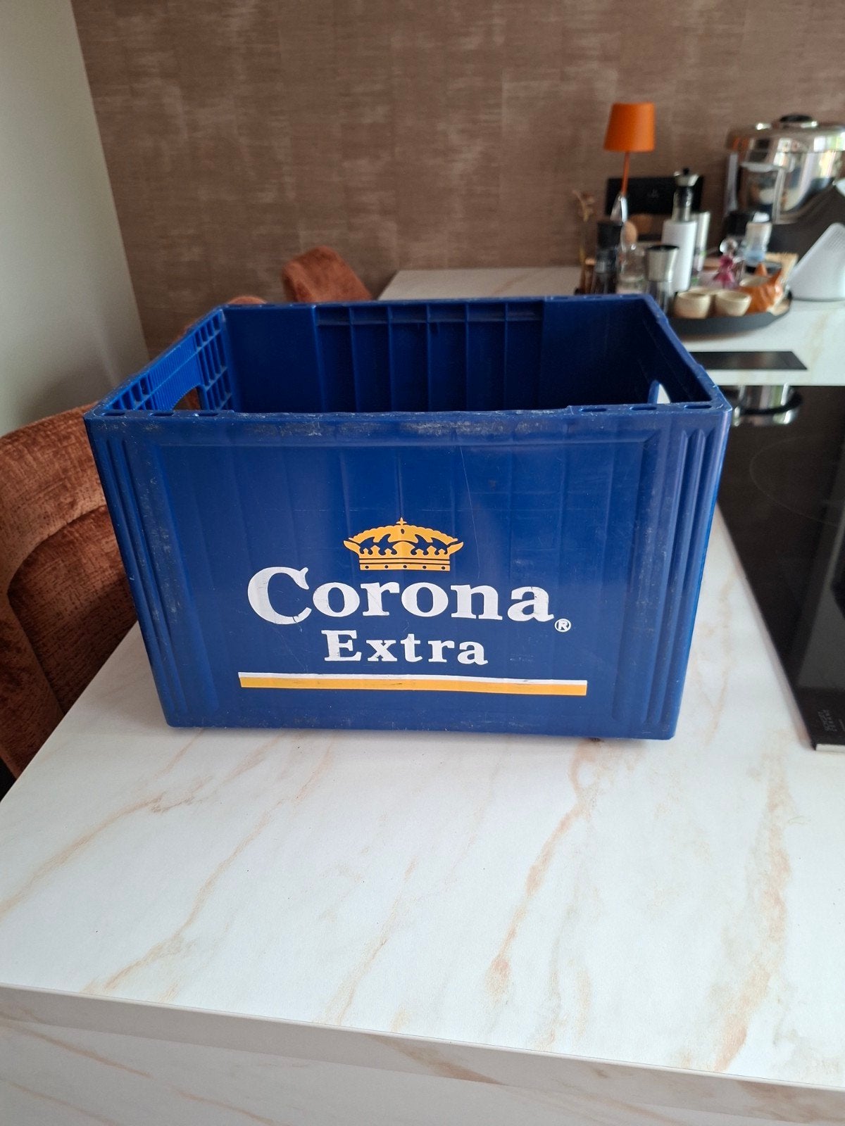 Corona extra bier blauw plastic kluisje, Ophalen of Verzenden