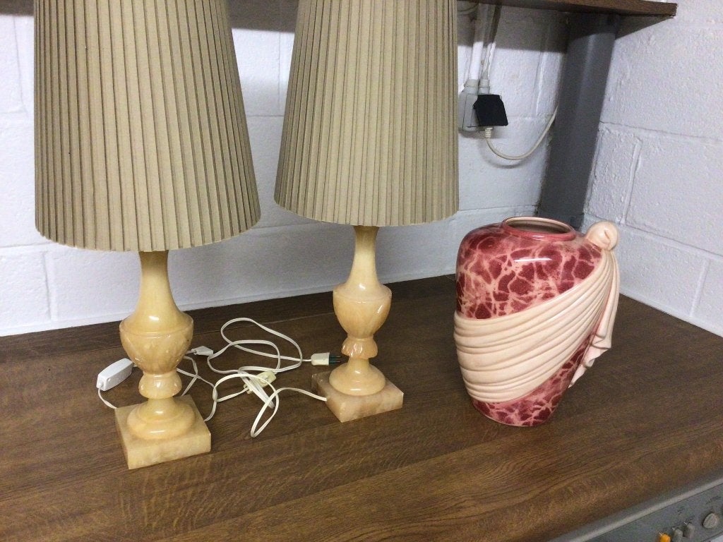Paire de lampes + vase, Antiquités & Art, Enlèvement