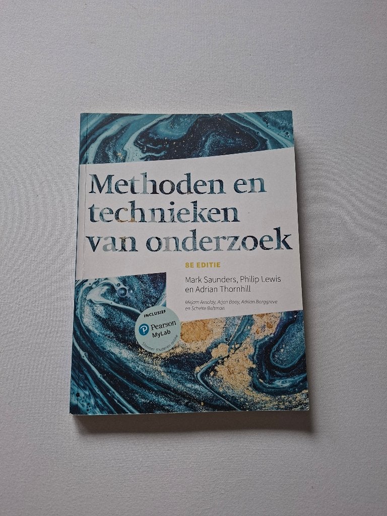 Methoden en technieken van onderzoek (8e ed), Boeken, Studieboeken en Cursussen, Ophalen, Zo goed als nieuw, Hoger Onderwijs, Mark Saunders, Philip Lewis en Adrian Thornhill