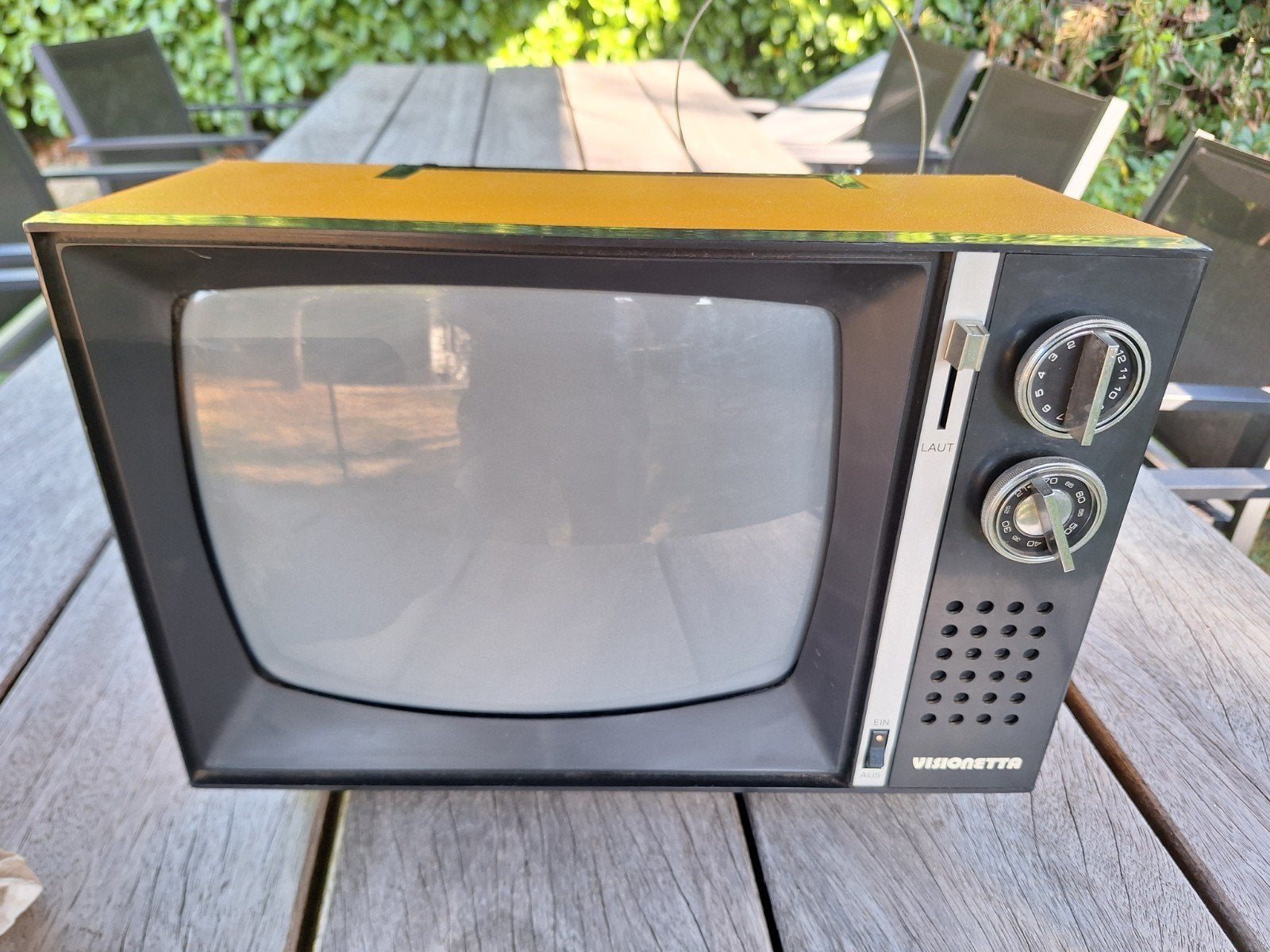 Vintage draagbare TV, Antiek en Kunst, Antiek | Tv's en Audio, Ophalen of Verzenden