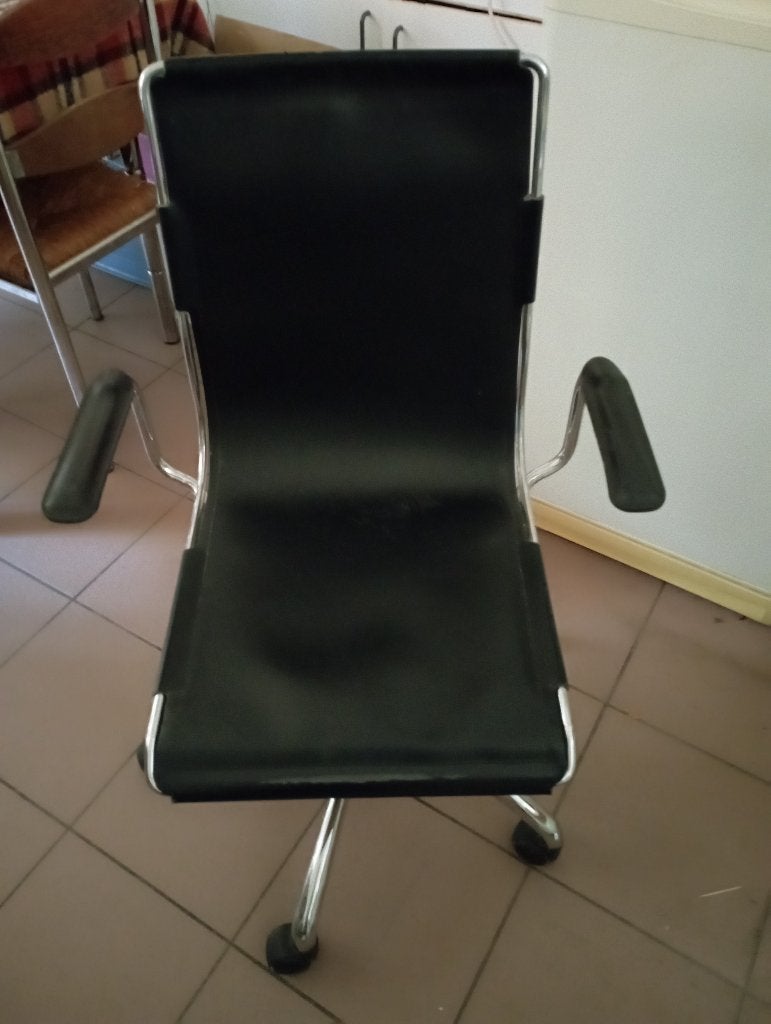Fauteuil de bureau réglable en hauteur et sur roulettes, Autres marques, Métal, Vintage, Utilisé