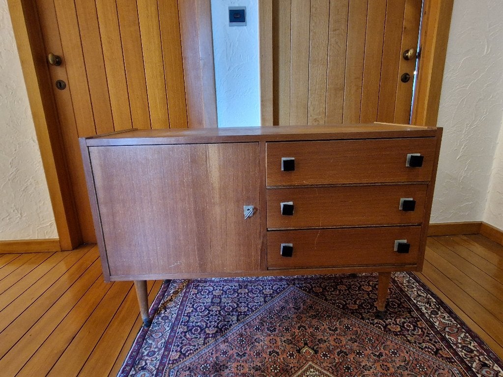 Armoire vintage des années 70, 3 ou 4 tiroirs, Moins de 100 cm, Enlèvement, Utilisé