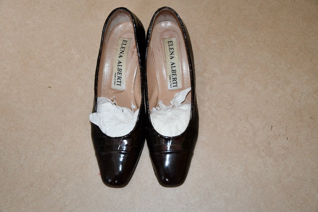 Bruine kroko pumps - Elena Alberti - maat 36,5, Pumps, Bruin, Ophalen of Verzenden, Elena Alberti