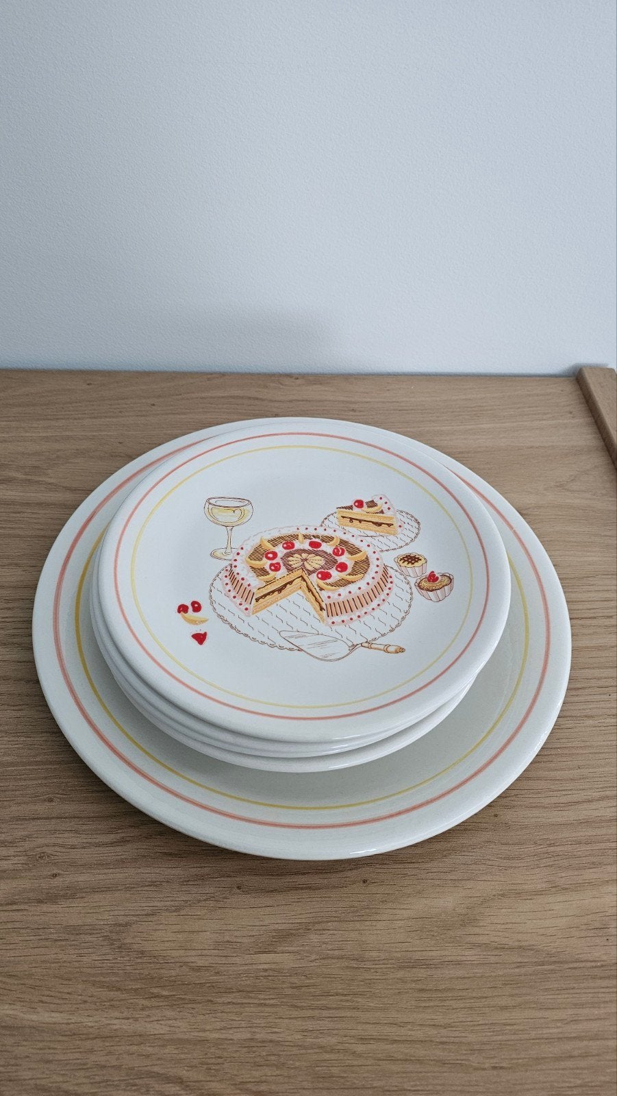 Vintage (taart)borden, Maison & Meubles, Cuisine | Vaisselle, Assiettes(s), Vintage, Comme neuf, Céramique
