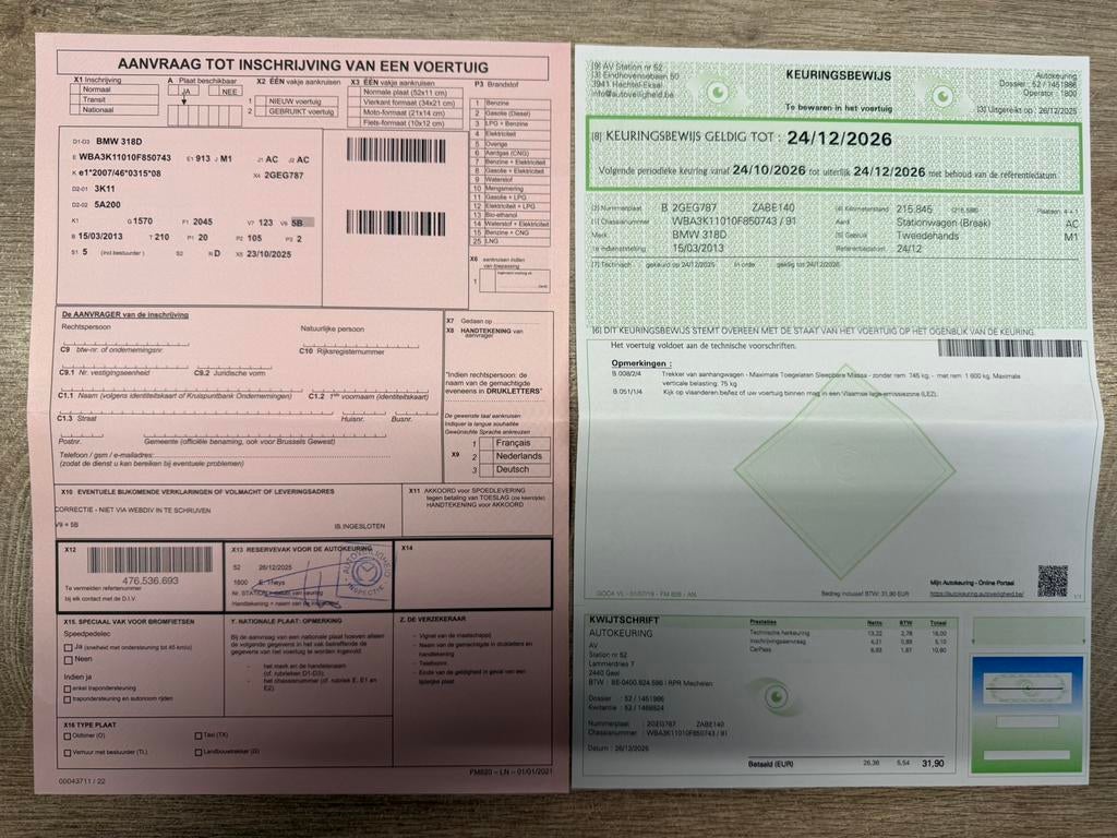 BMW 318D Automaat/Modern Line/Euro 5/Leder/Navi/PDC/GEKEURD, Cuir, Euro 5, Achat, Entreprise