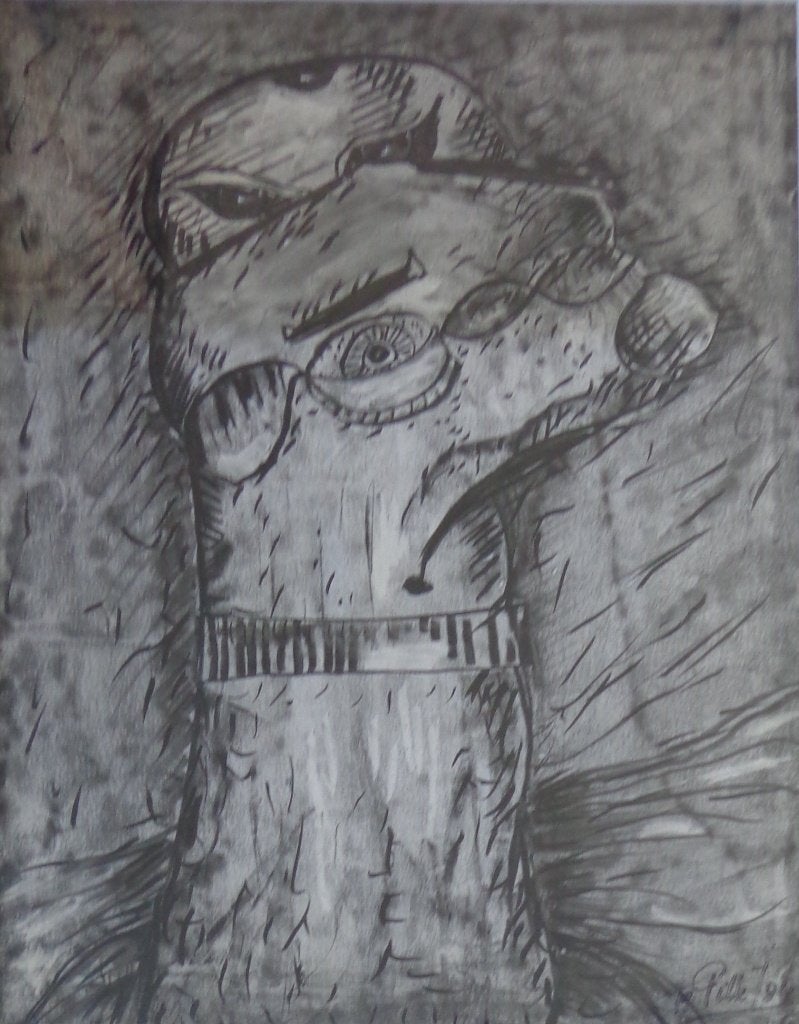 JACQUES PILLE / FIGUUR / ORIGINEEL WERK / 92x76cm / KADER, Enlèvement