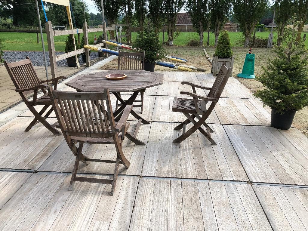 steenschotten houten panelen douglas azobe, Jardin & Terrasse, Terrasses, Utilisé, Bois, Enlèvement ou Envoi
