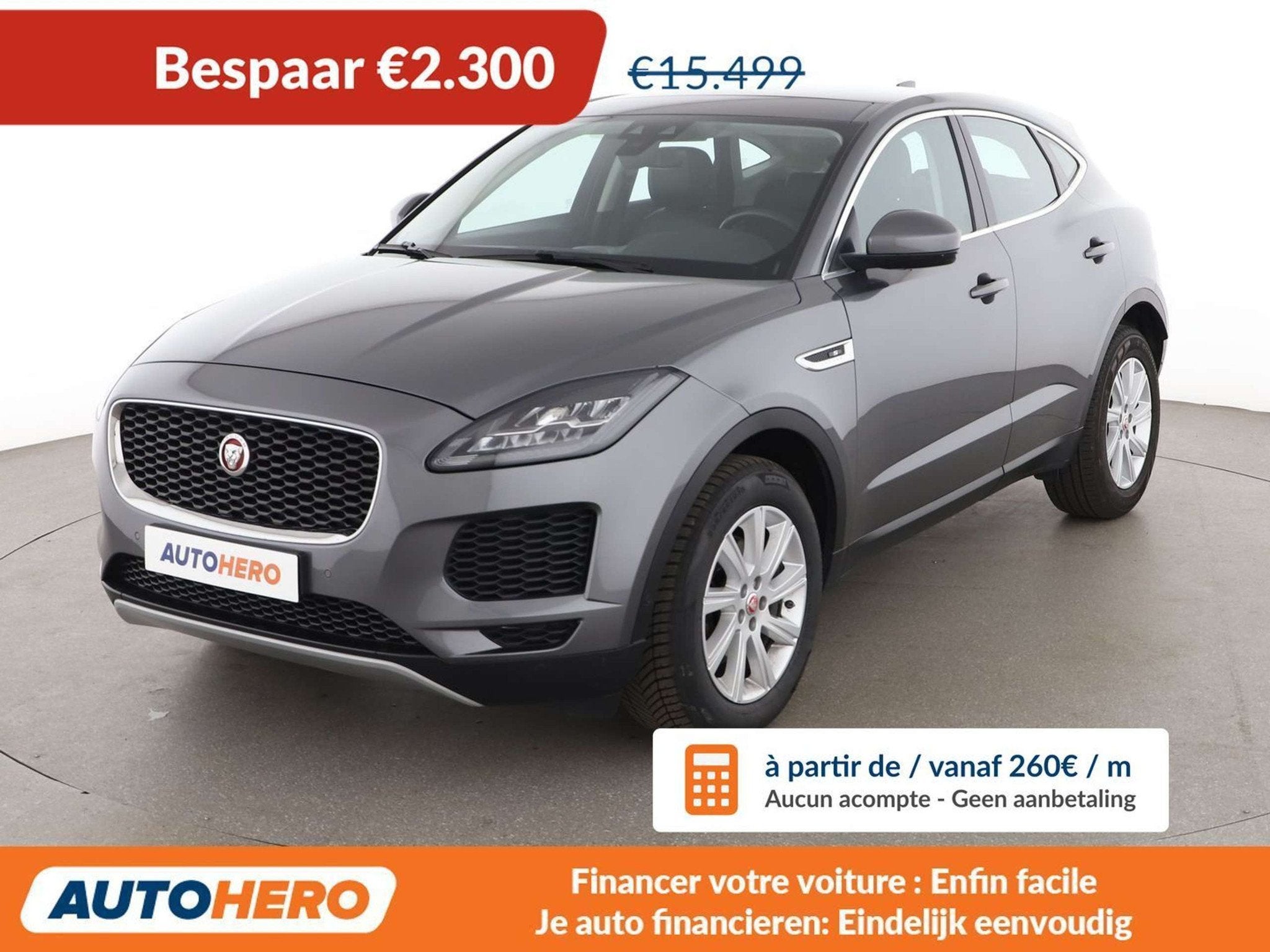 Jaguar E-Pace D150 S AWD (bj 2018, automaat), Auto's, Automaat, Gebruikt, Lichtsensor, Leder