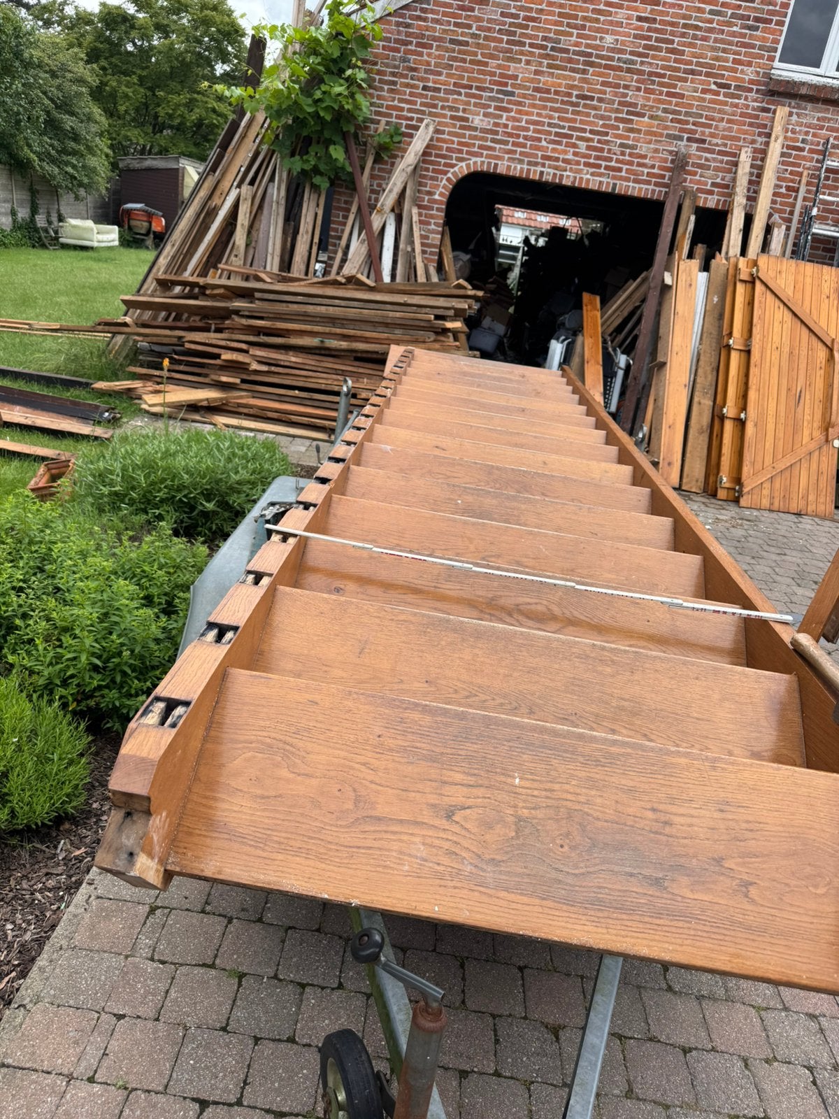 Trap uit franse eik, Doe-het-zelf en Bouw, Ladders en Trappen, Ophalen, Gebruikt, Trap