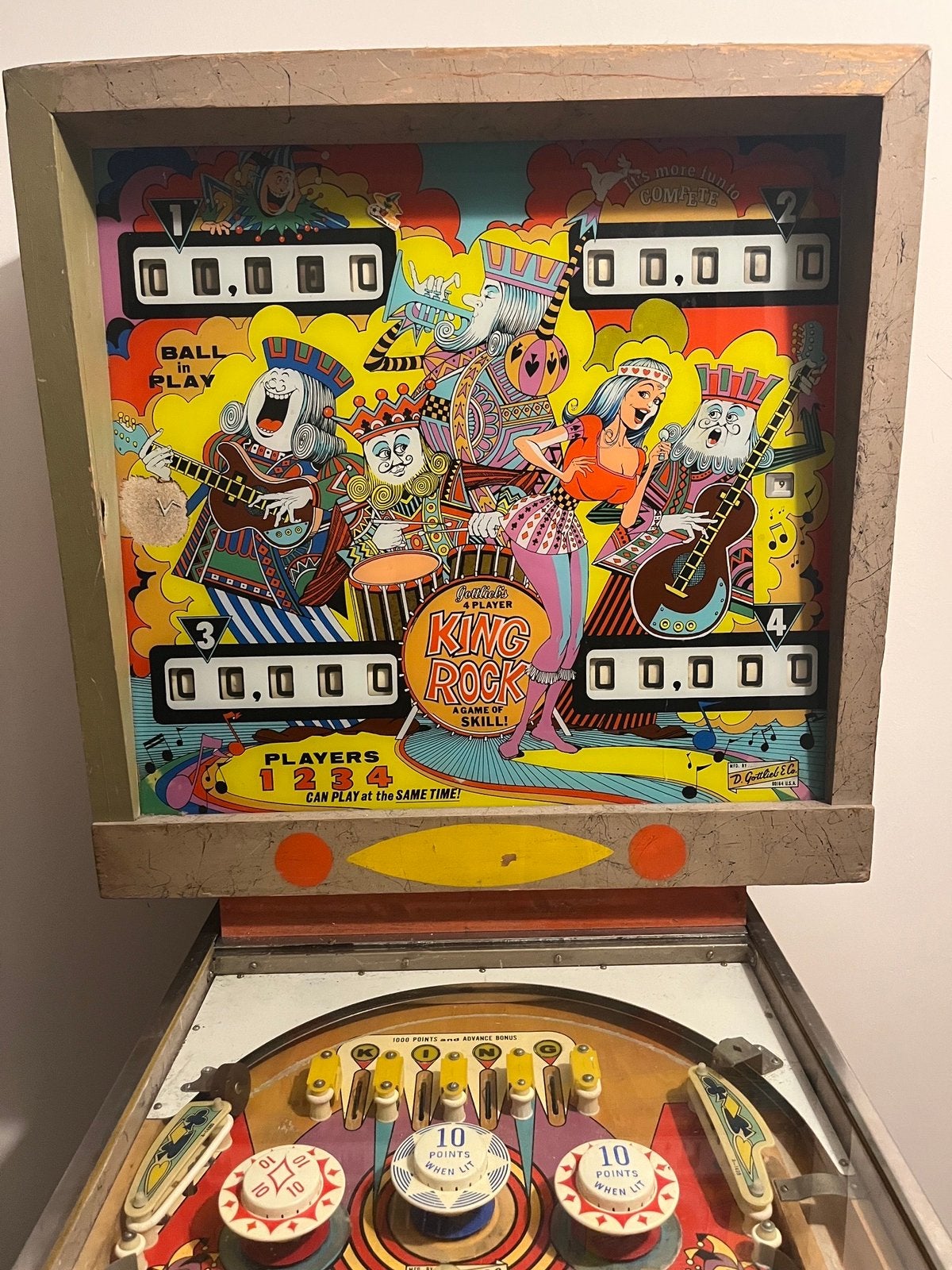 Flipper Gottlieb “King Rock” (1972) - à restaurer, Collections, Machines | Flipper (jeu), Mécanique, Flipper (jeu), Gottlieb, Enlèvement