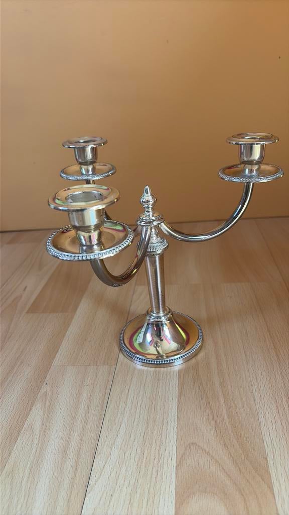 Verzilverde kandelaar, Antiek en Kunst, Verzenden, Zilver