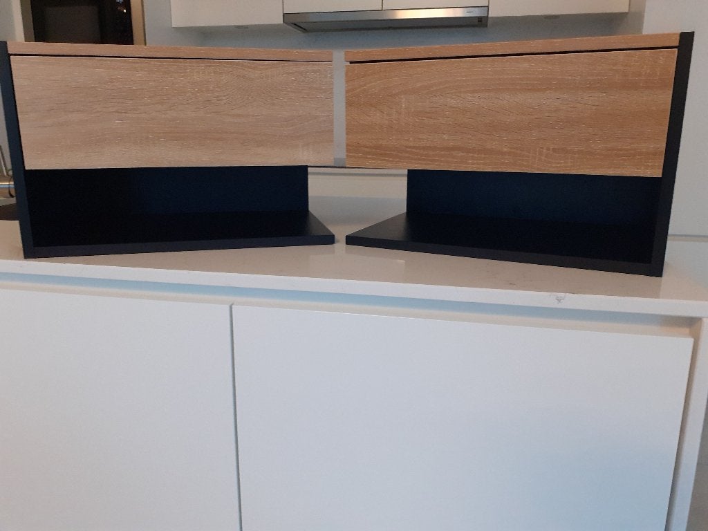 Nachtkastjes - set van 2 - Wand, Ophalen of Verzenden, Nieuw, Hout