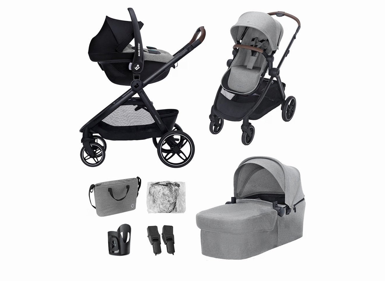 Maxi cosi buggy + draagmand 2-1 + maxi cosi pebble, Ophalen, Zo goed als nieuw