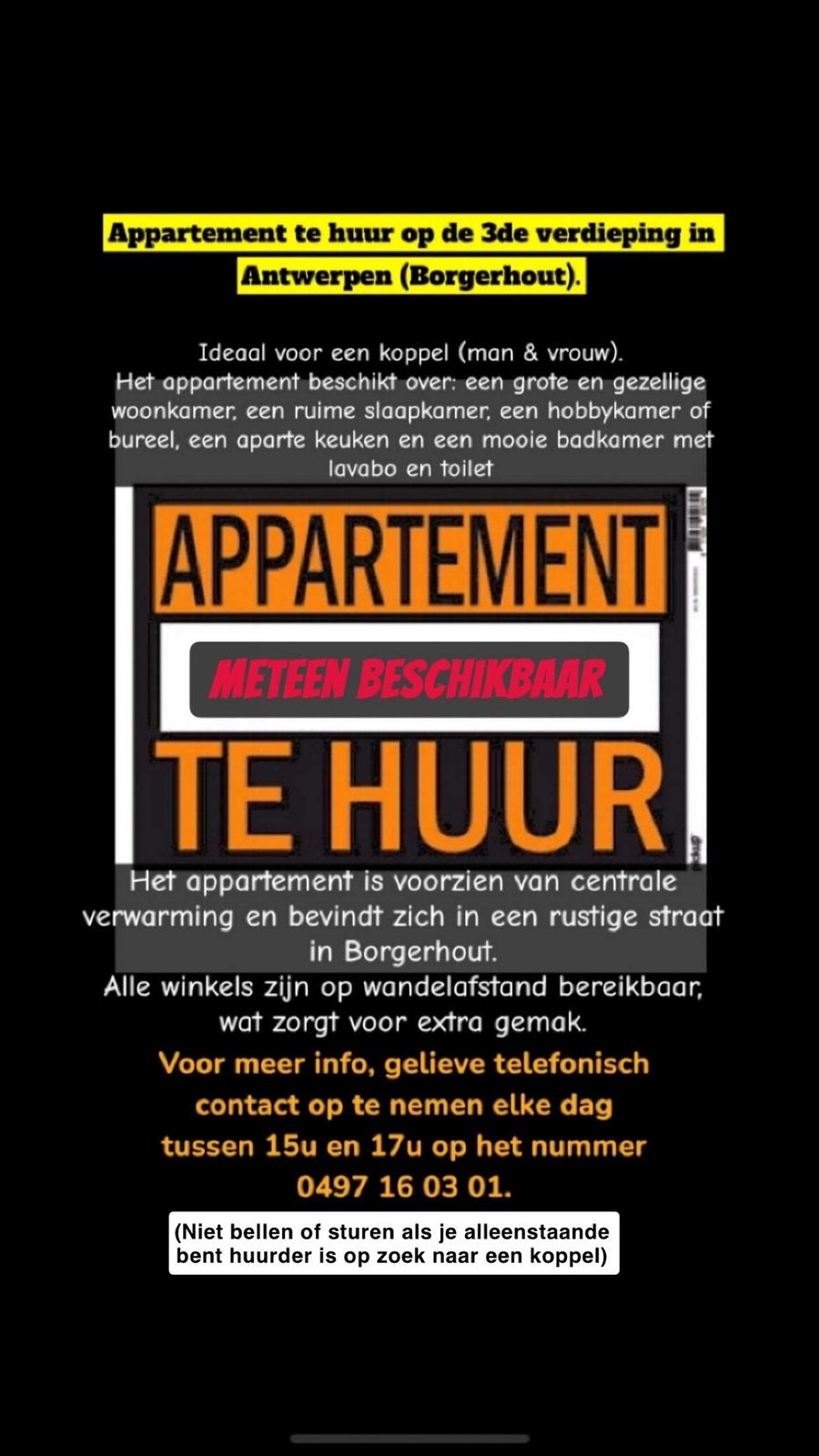 Appartement te huur in Borgerhout, Immo, Provincie Antwerpen