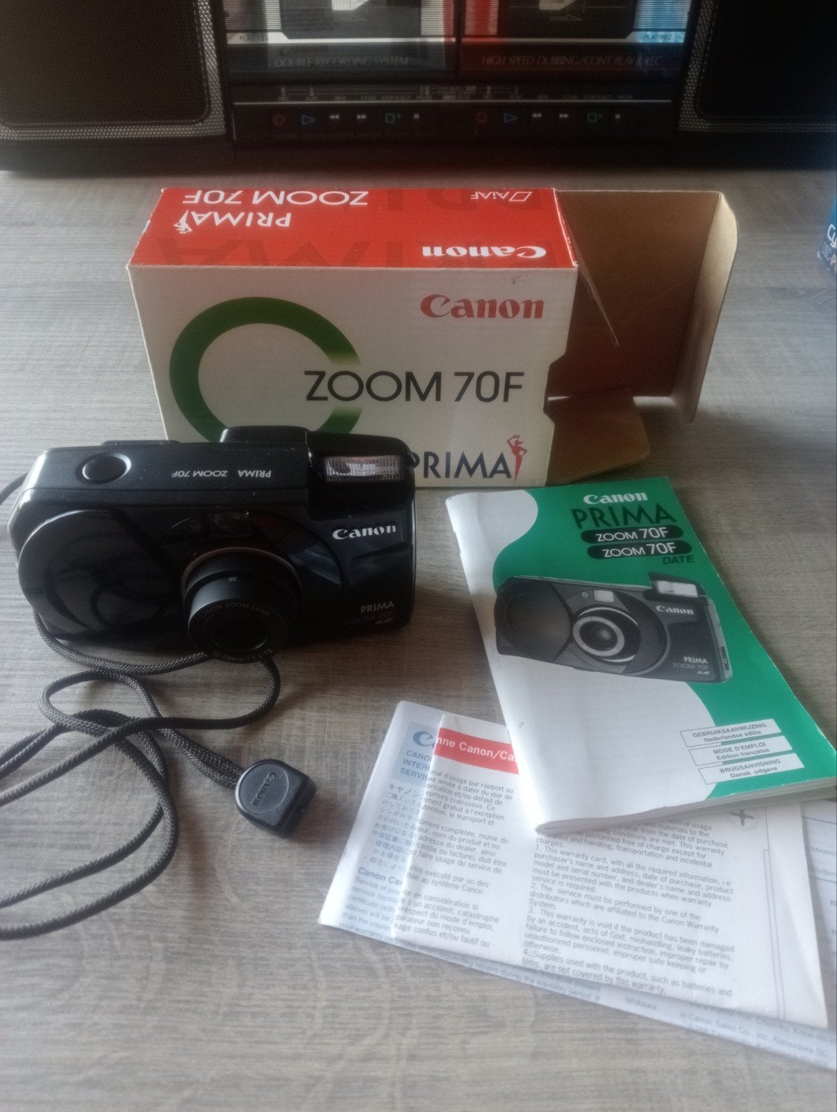 Canon PRIMA ZOOM 70F Analoge camera met toebehoren I, Audio, Tv en Foto, Ophalen of Verzenden, Nieuw, Compact, Canon
