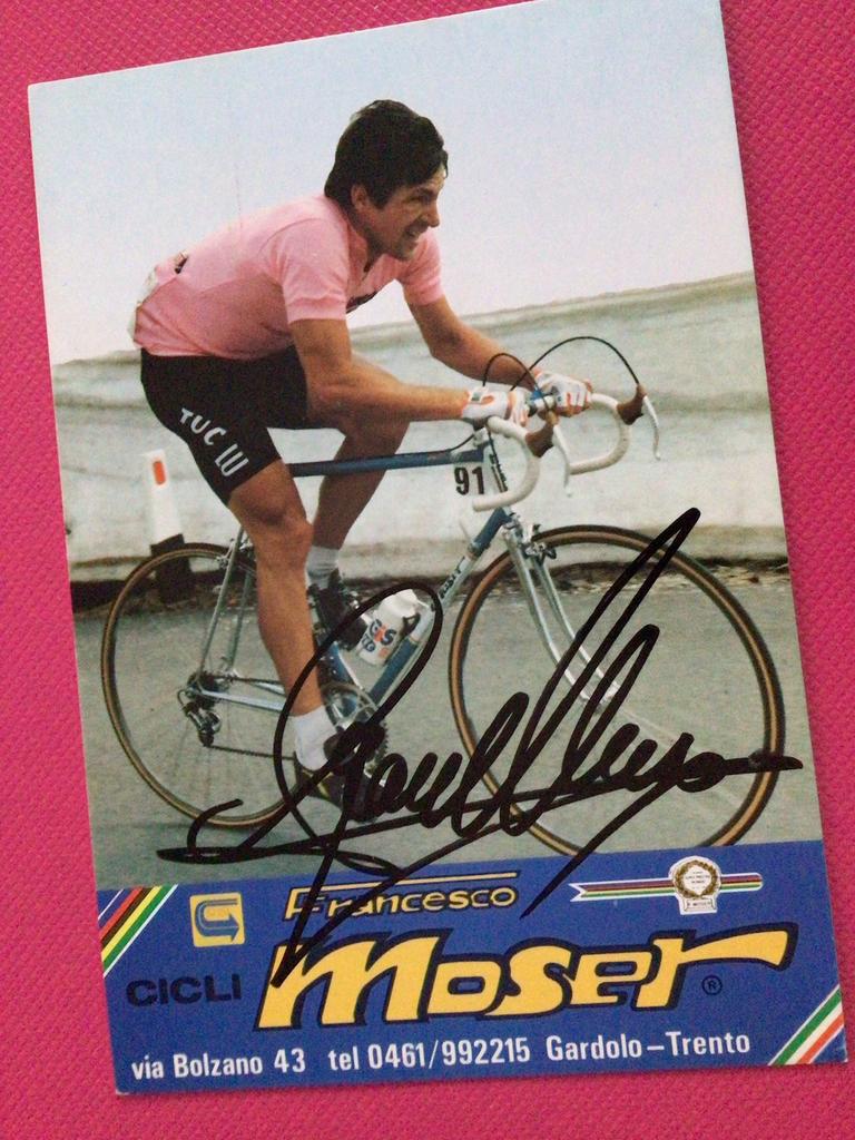 wielerkaart 1984 giro team tuc  francesco moser signe, Envoi, Comme neuf