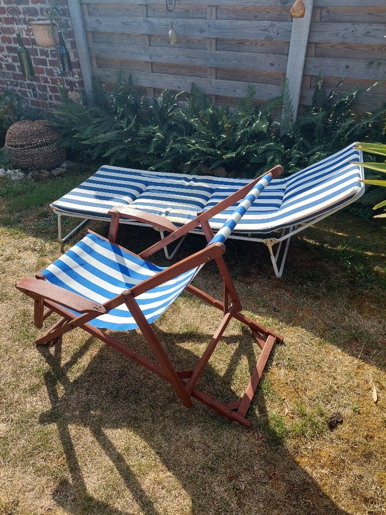 Strandzetel en strandstoelen (3 stuks), Enlèvement, Utilisé
