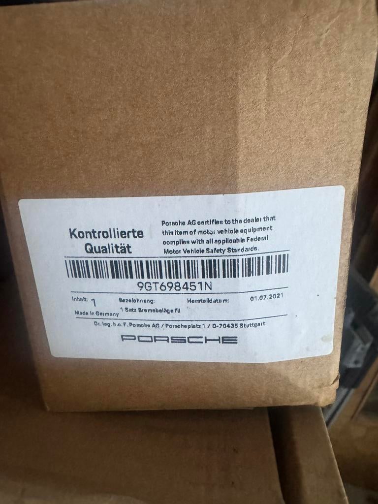 Porsche 992 gt3 remblokken achter oem, Enlèvement, Comme neuf