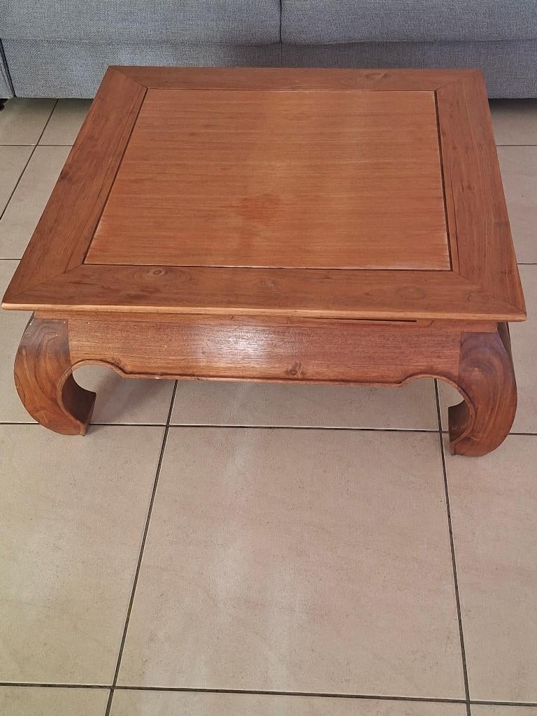 Belle table basse carrée en bois, Maison & Meubles, Tables | Tables de salon, Enlèvement, Utilisé, Carré