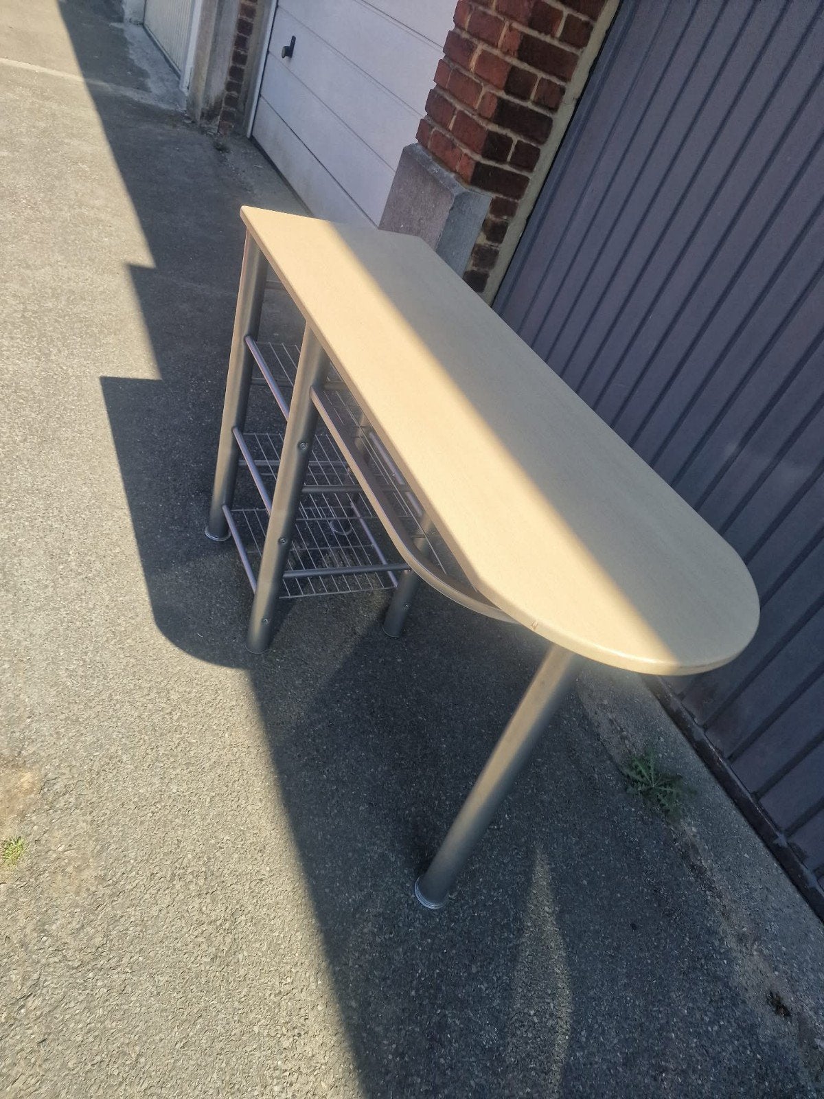 table haute bar avec 4 tabouret haut noir en bon état, Maison & Meubles, Tabourets de bar, 4 tabourets, Enlèvement, Utilisé, Bois