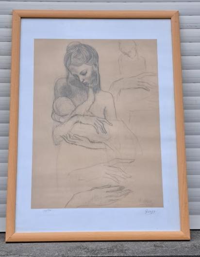 lithographie maternite signe pablo picasso, Enlèvement ou Envoi