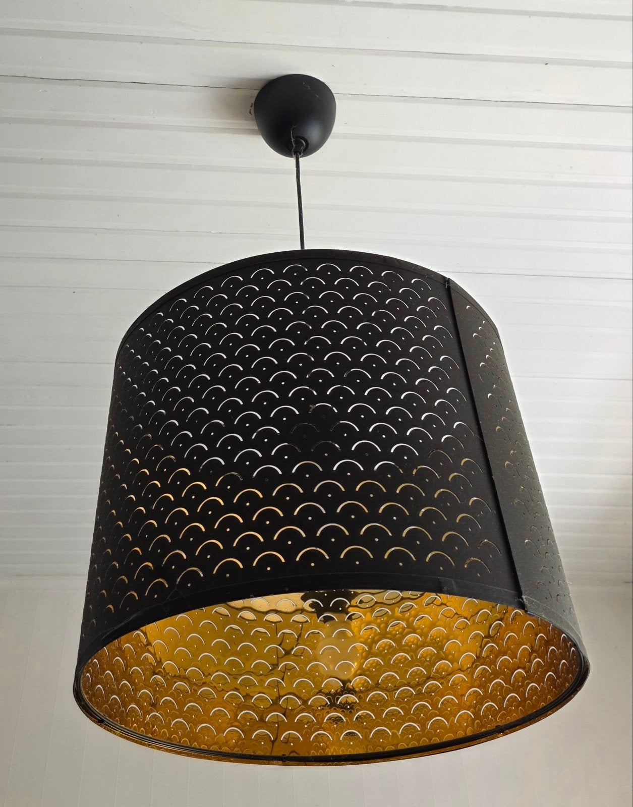 Lampenkap ikea zwart goud diameter 59 cm, Ophalen, Zwart