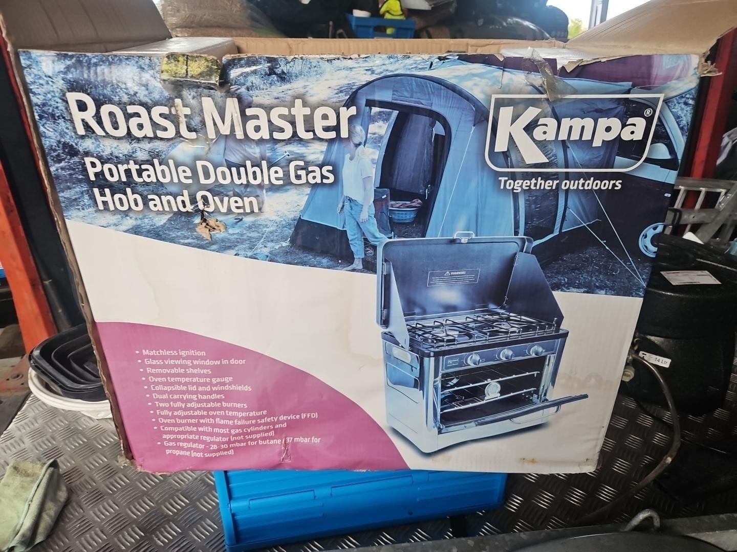 Kampa  – Four à gaz + double réchaud –, Ophalen