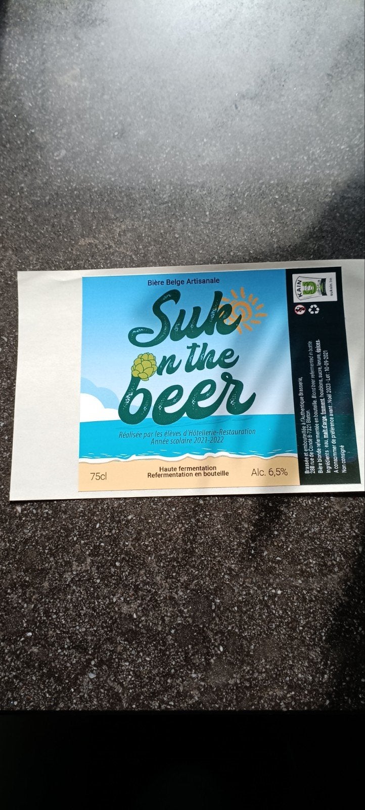 bieretiket suk in the beer br Authentique Blaton, Verzamelen, Ophalen of Verzenden