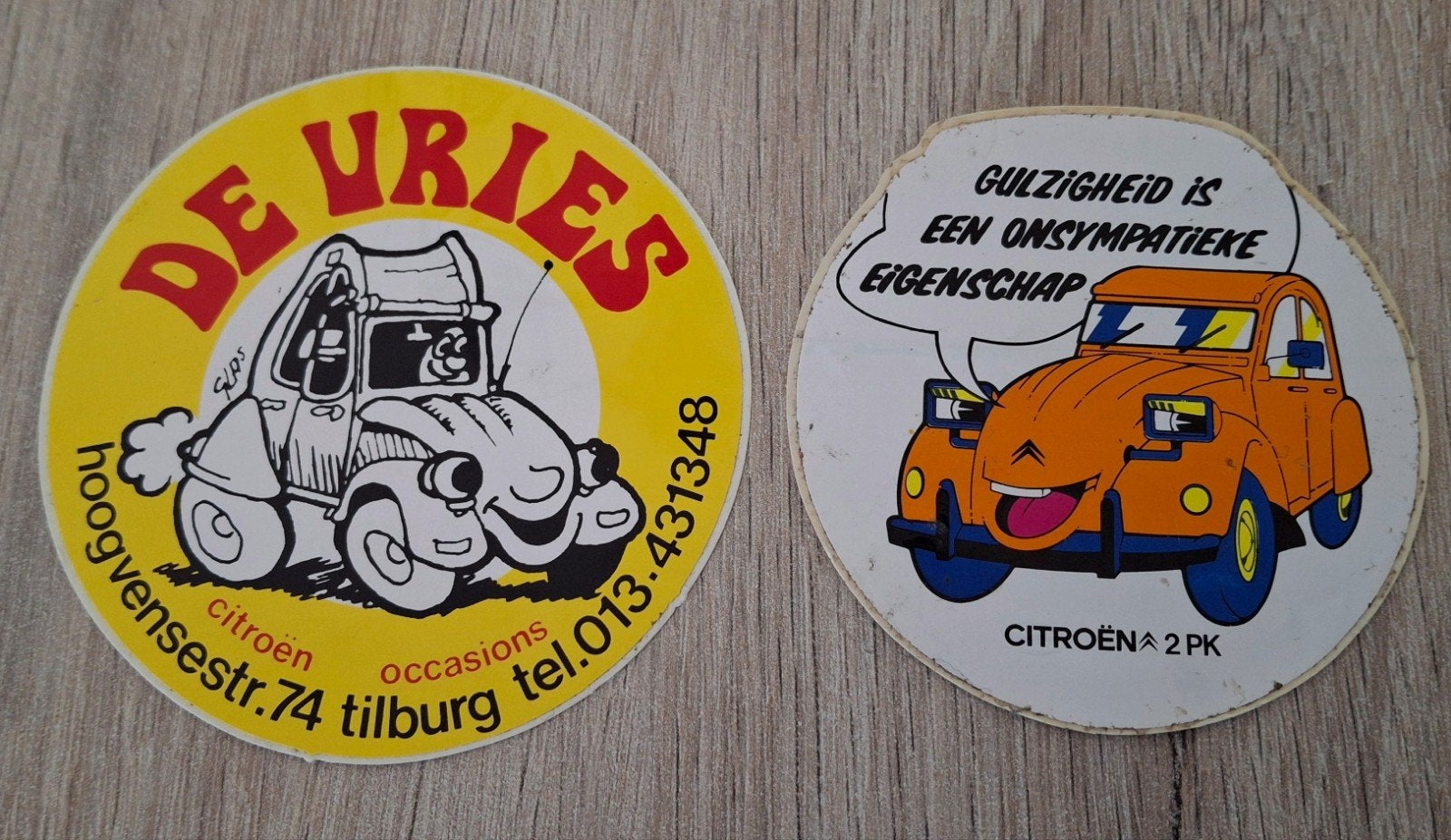 Lit 2 fun stickers auto merk Citroën 2CV 2PK, Ophalen of Verzenden, Zo goed als nieuw, Auto of Motor
