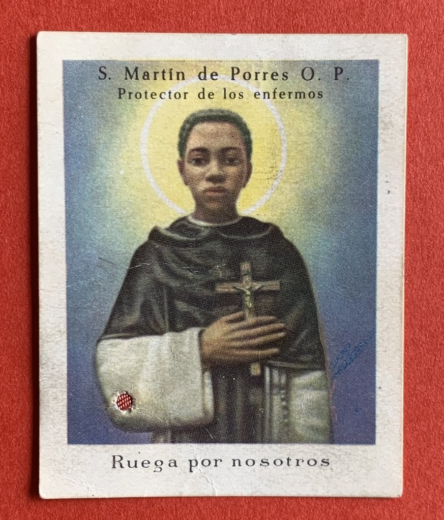 Relikwie Relique S. Martin de Porres Lima Peru, Verzamelen, Religie, Ophalen of Verzenden, Gebruikt, Kaart of Prent, Christendom | Katholiek