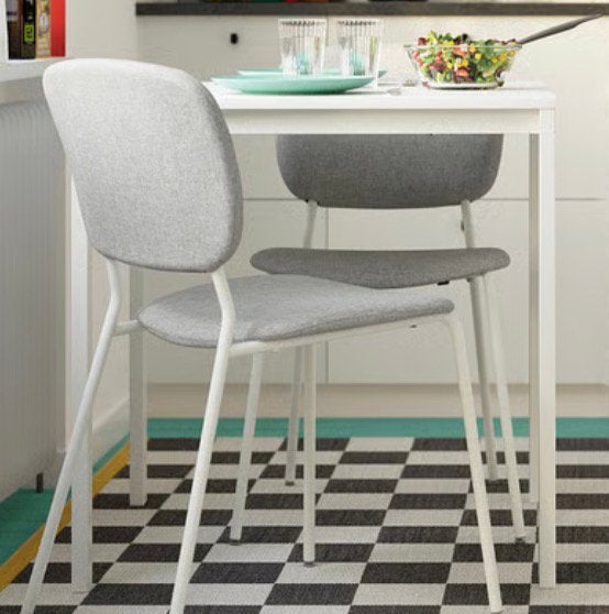 Wit tafeltje Melltorp Ikea in perfecte staat, Ophalen, 50 tot 100 cm, Vierkant, Tot twee personen