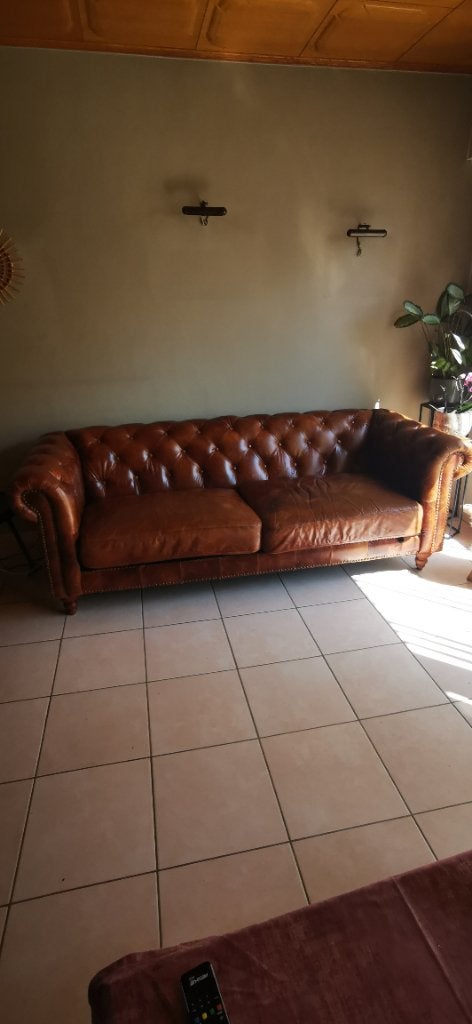 Chesterfield zetel, Ophalen, Gebruikt, Landelijk, industrieel, Driepersoons