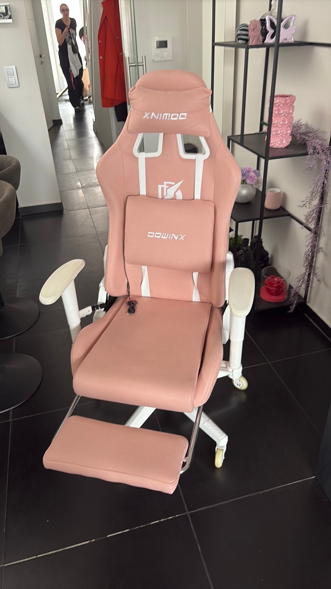 Roze game stoel zo goed als nieuw, Ophalen, Roze