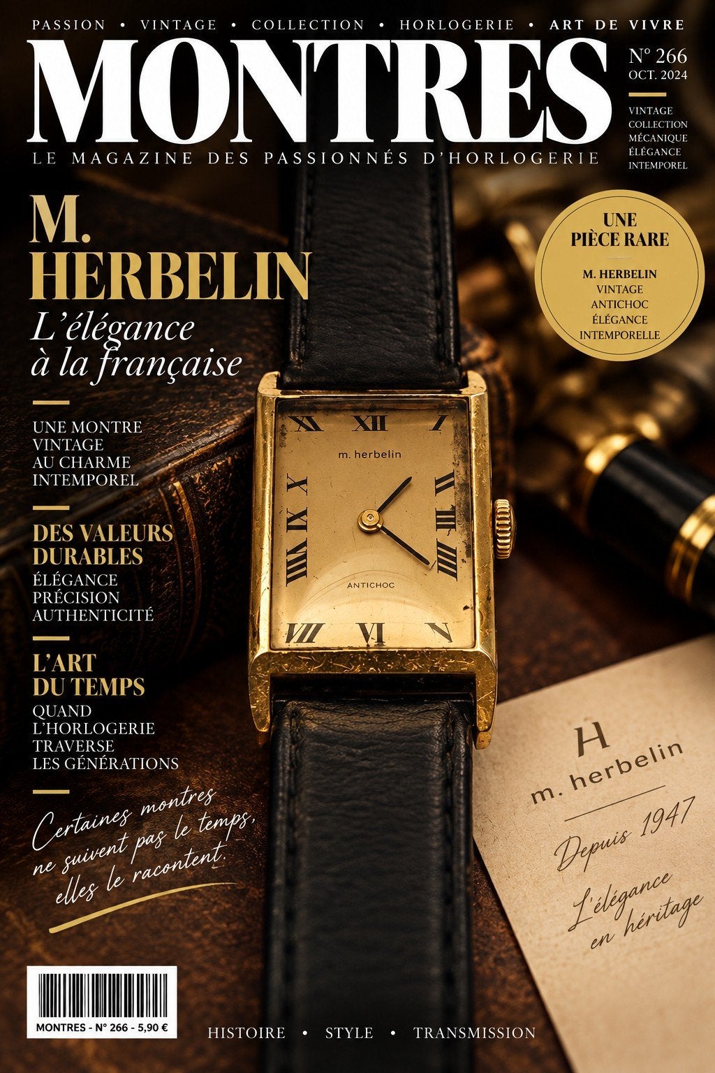 Montre Michel Herbelin Vintage 1960-65 – Mécanique – France, Enlèvement ou Envoi
